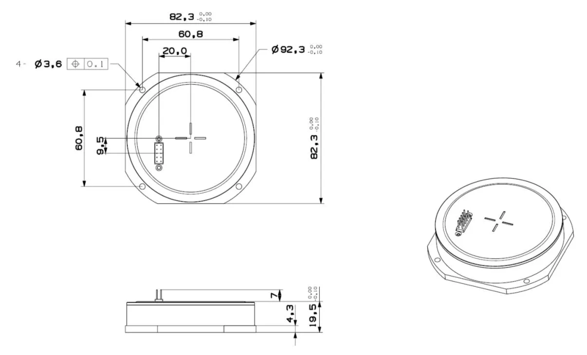 High Precision FOG Micro-nano Integrated Fiber Optic Gyroscope met nul Bias Stability ≤ 0,8°/h 10s 2